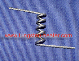 espiral calentador de tungsteno